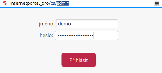 přihlášení do administrace
